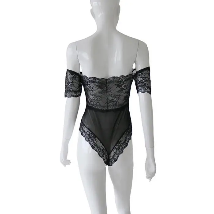 Badydoll Erotic Bodysuit Costumes Slash Plus Size Underwear Black Sexy Neck Women Lingerie Hollow Mesh | Тематическая одежда и
