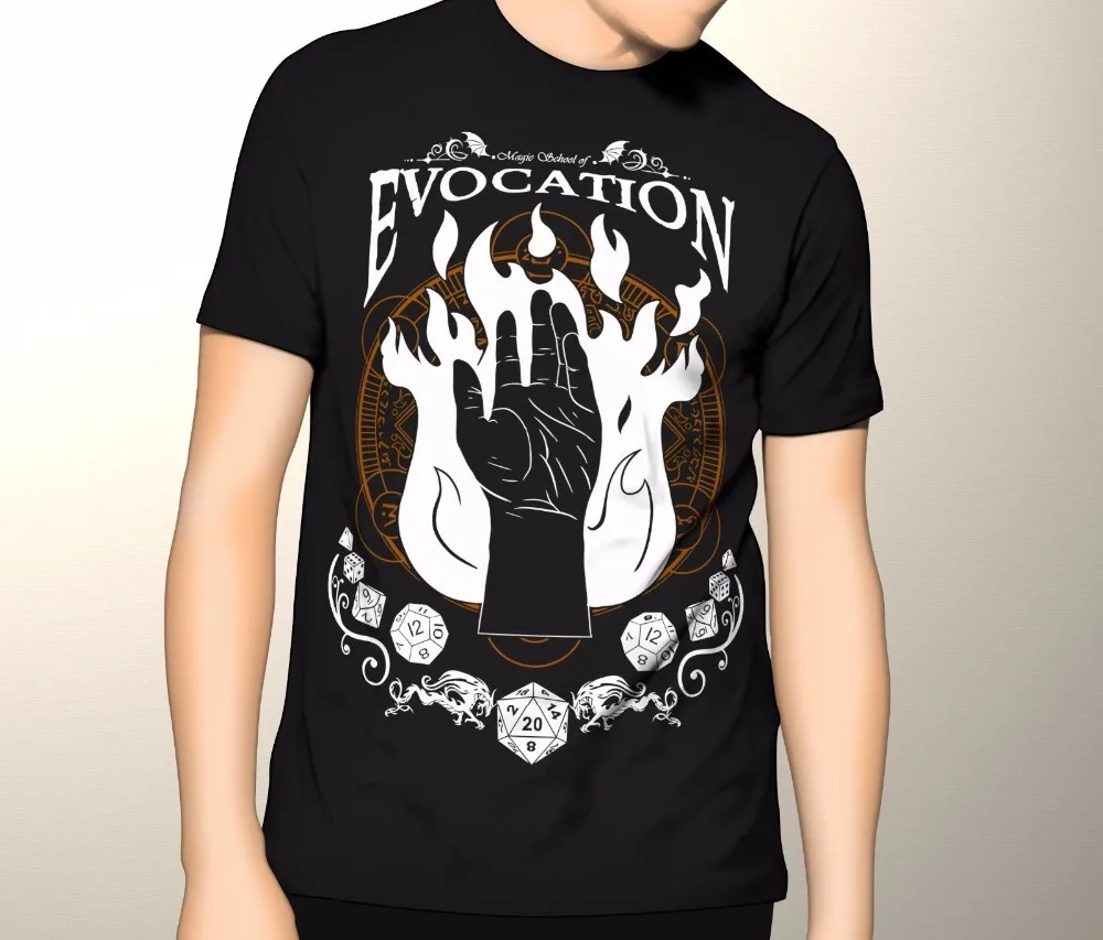 Хлопковые рубашки Dungeons and Dragons Evocation D & Barbarian Premium Graphic T-Shirt S-5XL плюс размер