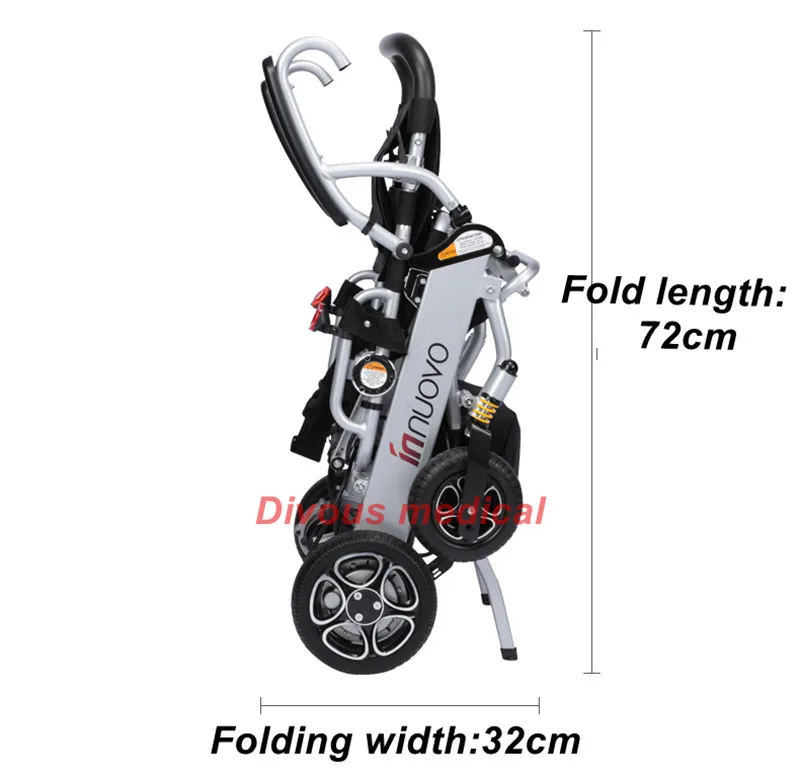 

New product lightweight power electric wheelchair with 24V 6AH 2piece lithium batteries