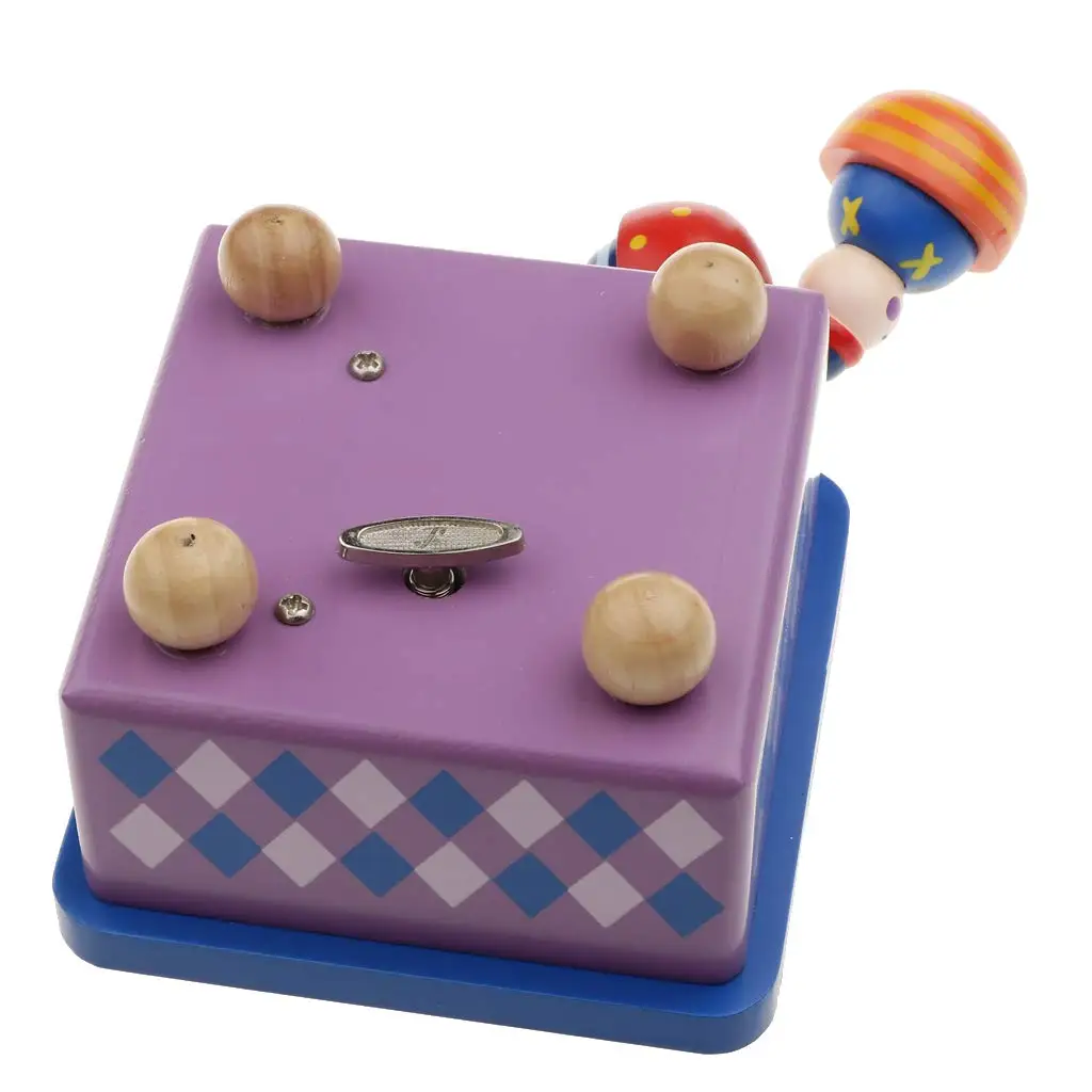 

Creative Wooden Clown Dance Music Box Crafts Home Decoration Toys Birthday Christmas Gift for Children Kids Toddler