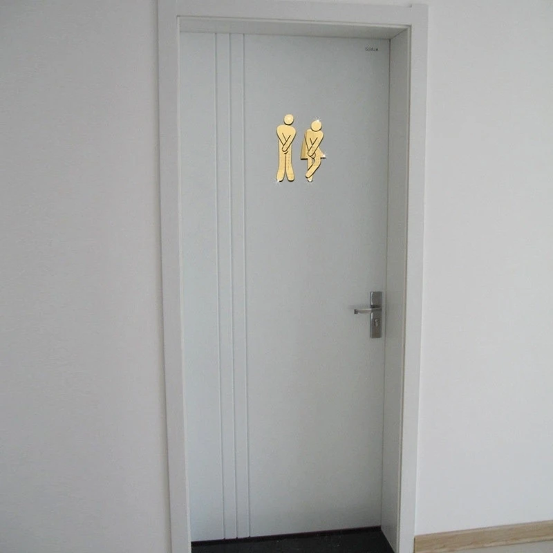 Funny Mirror Sticker Name WC Toilet Door Entrance Sign Men Women Bathroom DIY Wall Stickers Home Decor Decals Stic... | Дом и сад