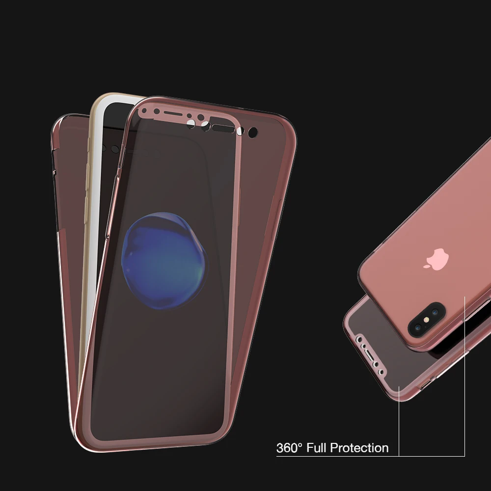 Soft TPU 360 Full Protection Case For iPhone 4S 5 5S SE X Ultra Thin 6 6S 7 8 Plus Clear Silicon Shell IX Cover |
