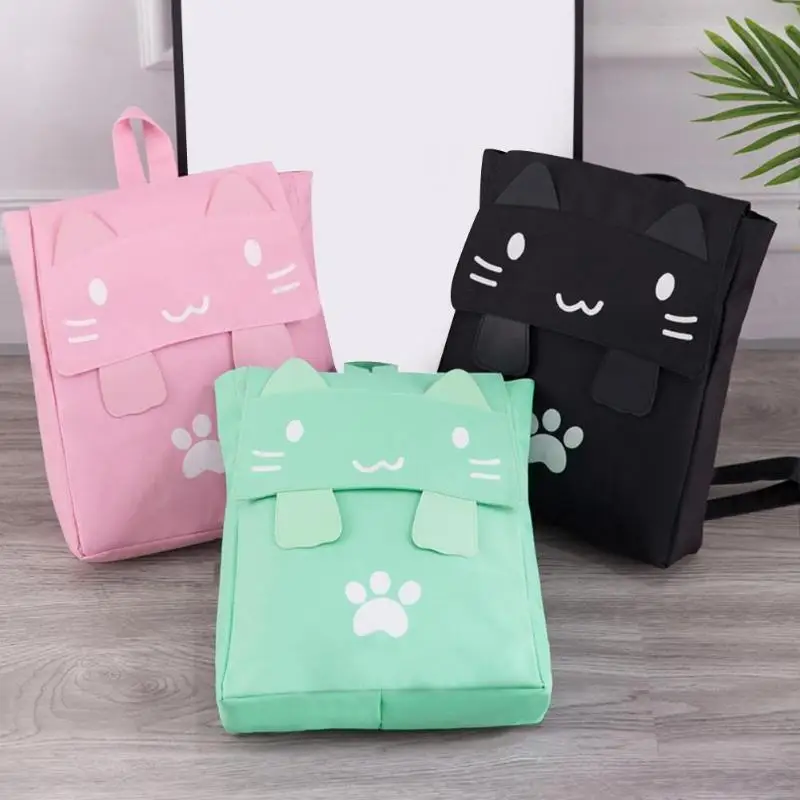 2019 женский милый кот рюкзак холщовые рюкзаки Kawaii школьная сумка для школьники