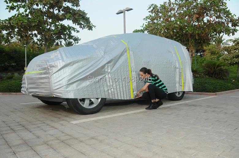 2XL плиссированный чехол для автомобиля с двойным серебряным покрытием слой