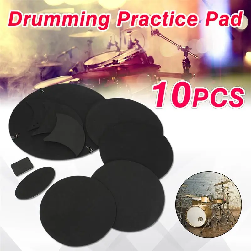 

10Pcs/Set Rubber Foam Bass Snare Drum Sound Off Quiet Mute Silencer Practice Pad Drop Shipping
