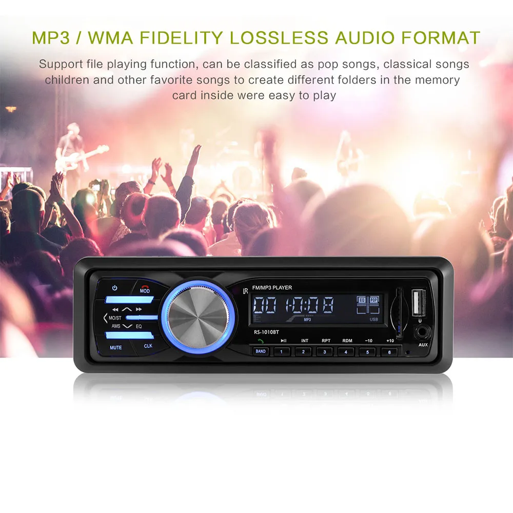 60 Вт * 4 Bluetooth автомобильное радио mp3 плеер 1010BT Поддержка Android APP управление USB/SD/AUX/FM