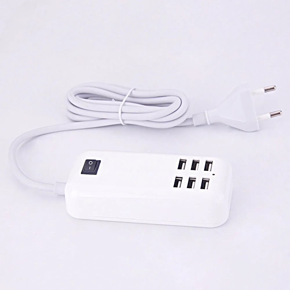 Универсальный 6 портов USB зарядное устройство EU штекер 15 Вт 3A настенный адаптер