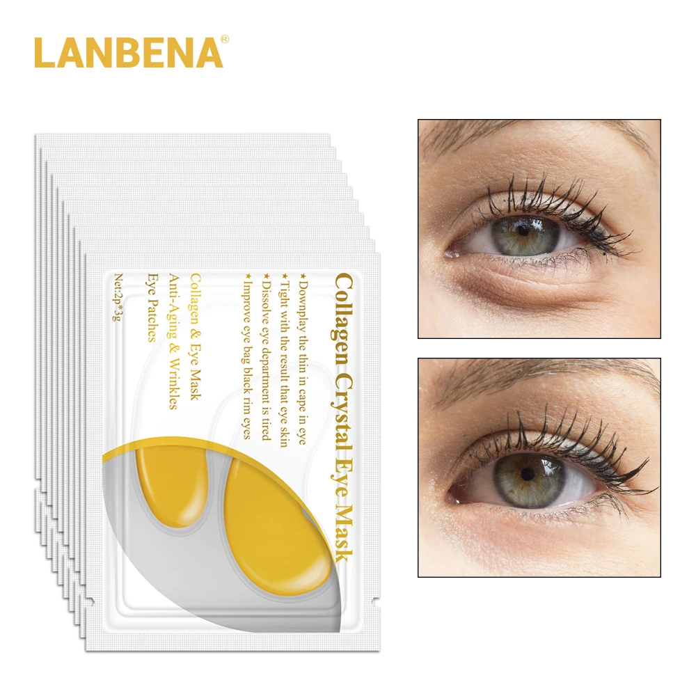10 пар = 20 шт. LANBENA 24 K Золотая маска для глаз коллаген уход за лицом нестареющий