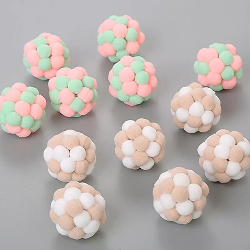 Шарик для котов милые цвет плюшевый ручной работы эластичный колокол мяч