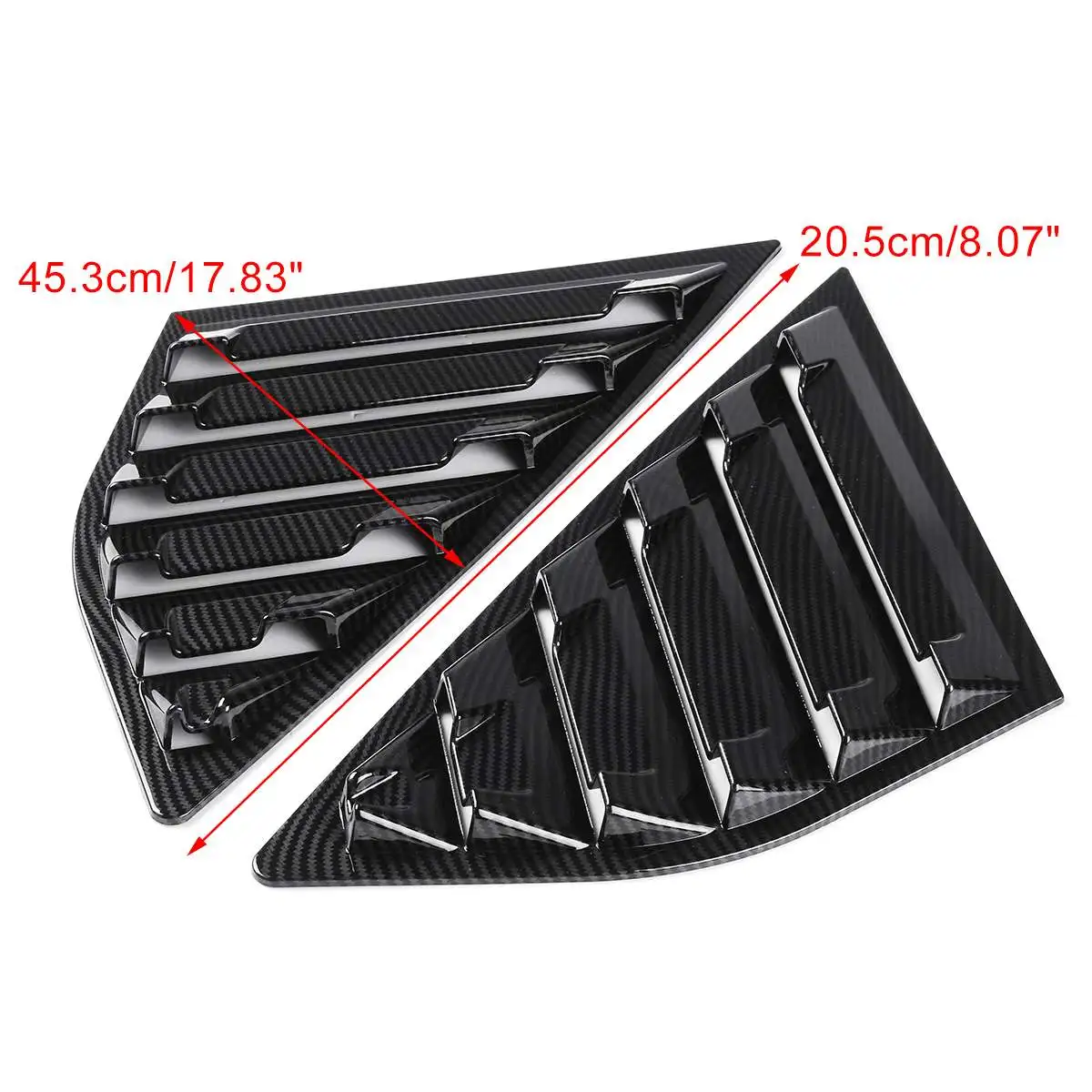 Наклейка из АБС пластика черная углеродного волокна на заднюю панель окна