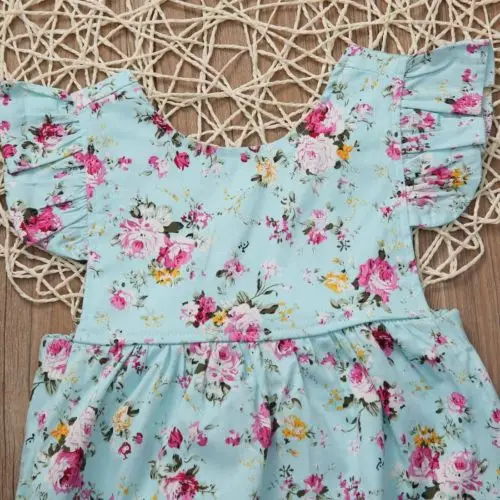 

Emmababy Baby Girls Clothes Summer Flying Sleeveless Floral Fashion Cotton Baby Romper One Piece Jumpsuit Baby Clothes 0-18M