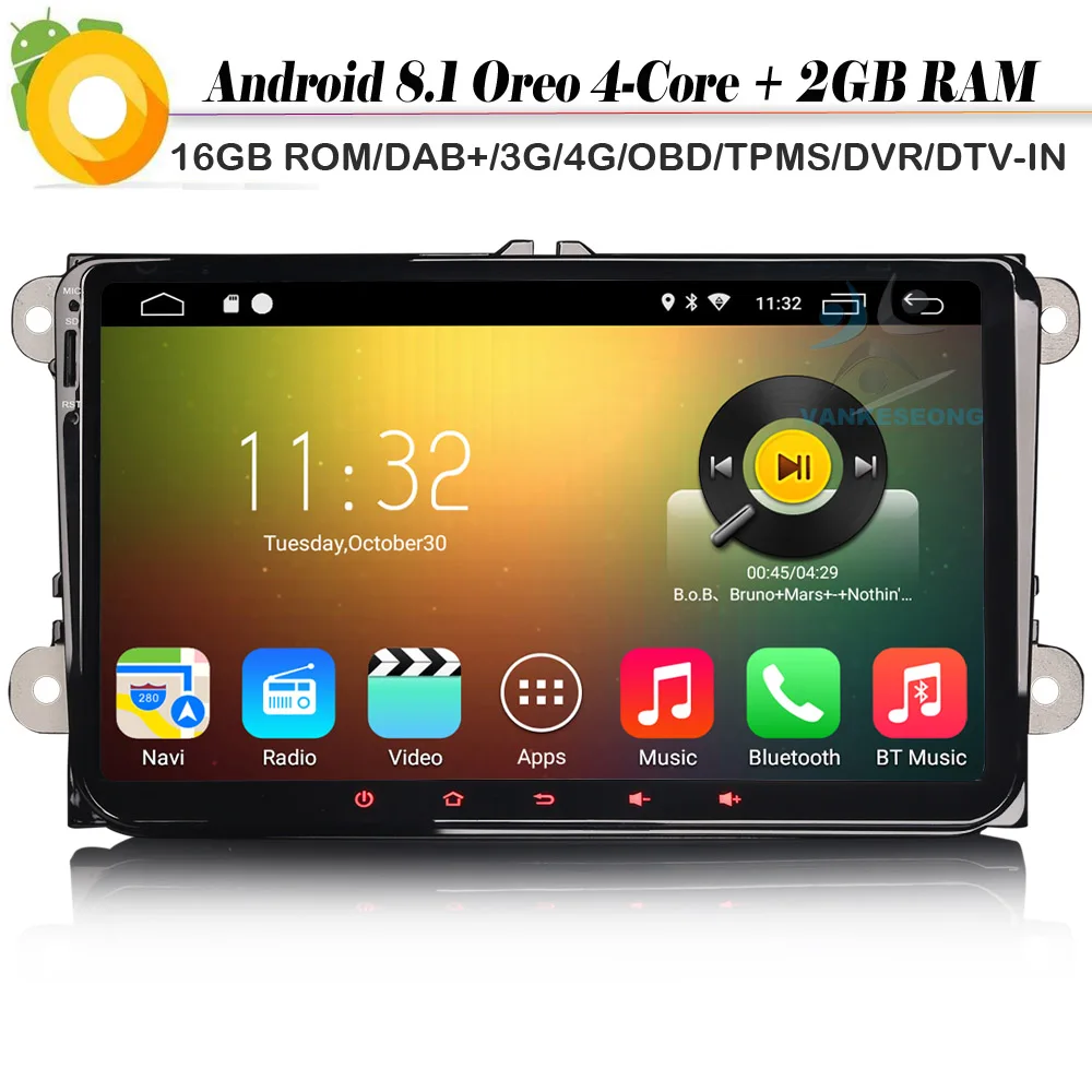 Автомагнитола DAB + 9 дюймов Android 8 1 GPS спутниковый навигатор Wi Fi 4G RDS BT для VW Passat B6 CC Golf