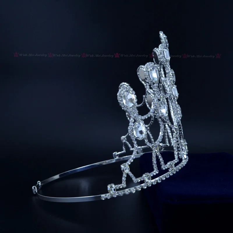 Большой Размеры торжества высокий короны тиары Стразы с украшением в виде