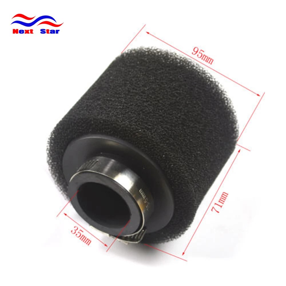 Motorcycle 35MM Black Straight Double Layer Foam Sponge Air Filter Cleaner For Mini Pocket 50 70 90 110CC Pit Bike ATV Scooter | Автомобили