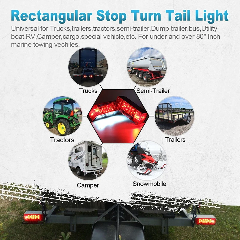 2 шт./компл. левый/правый 12 светодиодный красный погружной Грузовик Прицеп Лодка