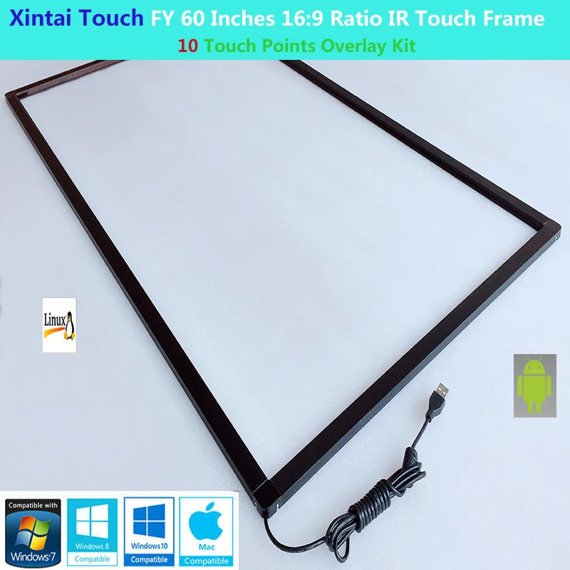 

Xintai Touch FY 60 Inches 10 Touch Points 16:9 Ratio IR Touch Frame Panel Plug & Play (NO Glass)