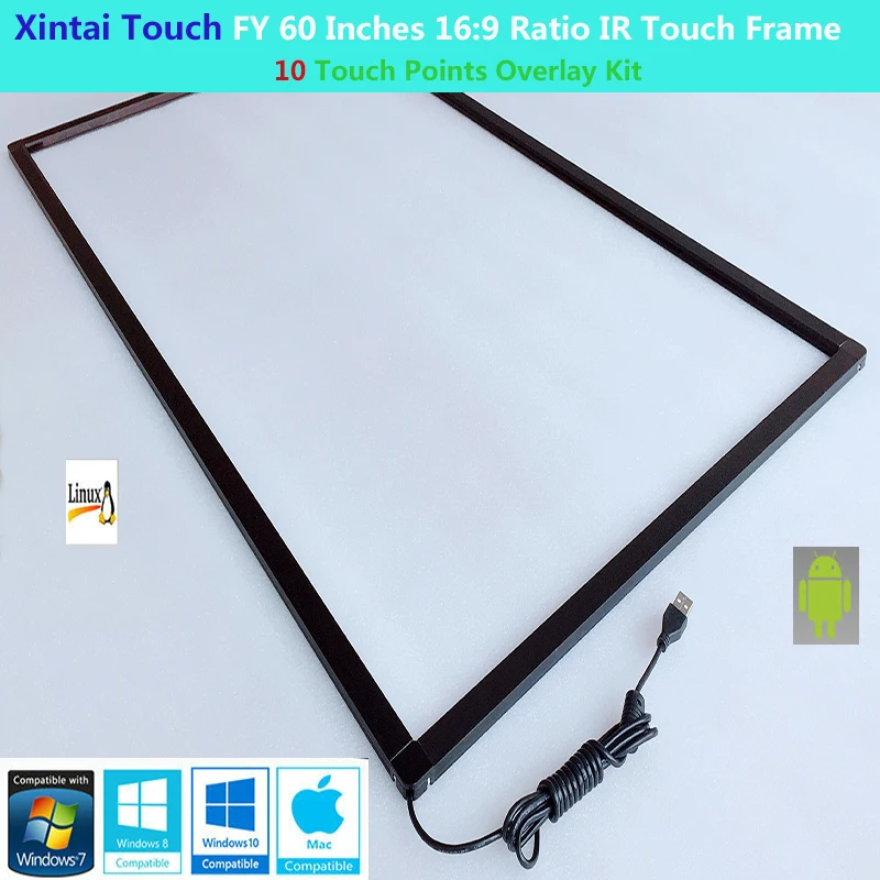 Xintai Touch FY 60 дюймов 10 сенсорных точек 16:9 соотношение ИК сенсорная рамка панель Plug &