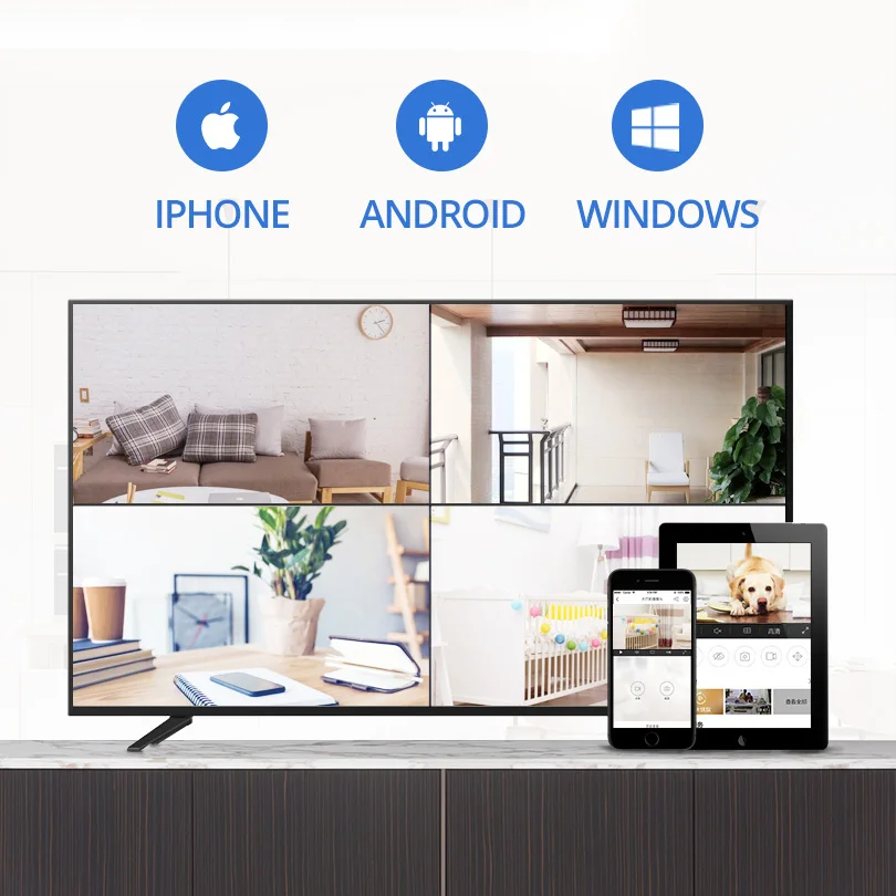 Система видеонаблюдения Wheezan 1080P Wi Fi сетевой видеорегистратор 4 канальный