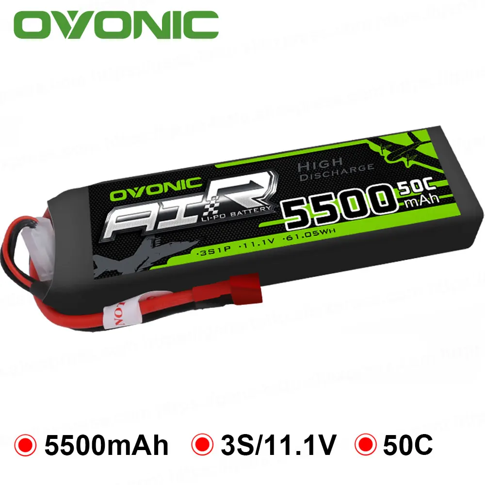 Аккумулятор OVONIC 5500 мАч 11 1 В Lipo 3S 50C 100C Т образный Разъем XT60 разъем для