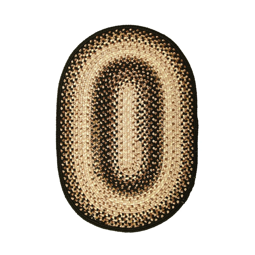 Домашний Черный Туман Indoor/Outdoor плетеный коврик 27 "x 45" овальный-многоцветный |
