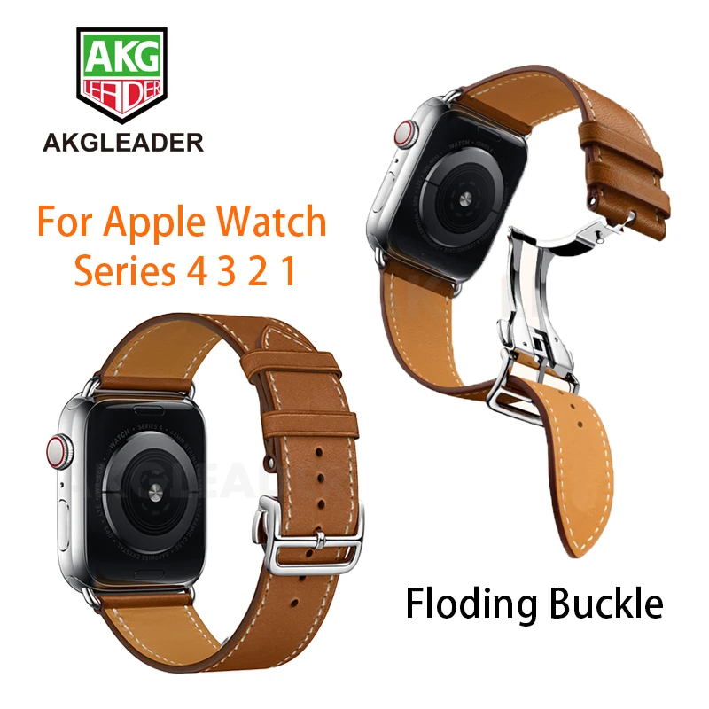 

Newest Deployment Buckle Band For Apple Watch 4 40mm 44mm Series 3 2 1 Single Tour Strap For iWatch Belt Straps Watchbands