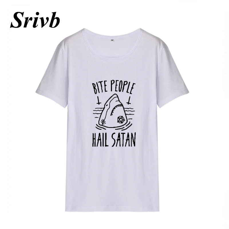 Женская футболка с надписью Hail satan Srivb Kawaii коротким рукавом Harajuku лето 2018 забавная