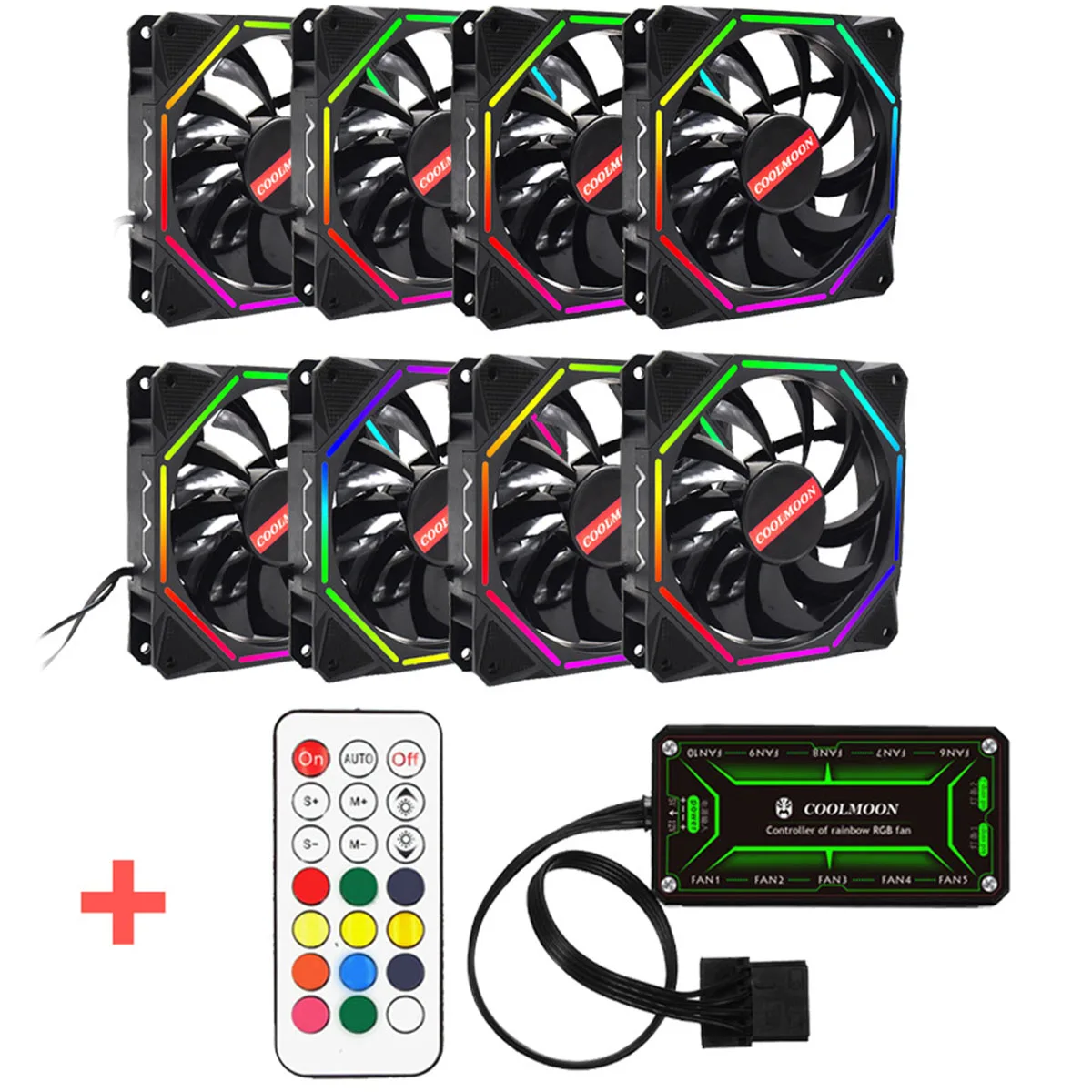 Чехол для компьютера охлаждающий вентилятор RGB регулируемый светодиодный 120 мм