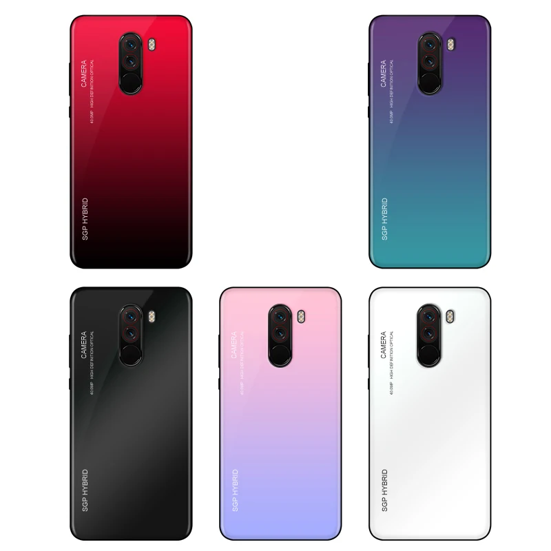 Градиентный чехол из закаленного стекла для телефона xiaomi mi a2 mia2 Lite Pocophone f1 f 1