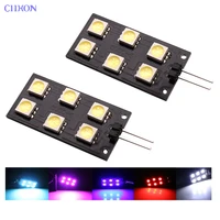 ciihon 2x 12vdc canbus error free 6 smd car led light for audi a4 s4 b8 2008 2015 indoor light footwell lights bulbs white blue