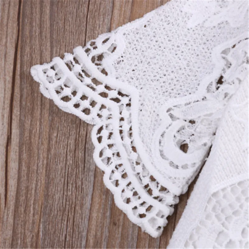 

Newborn Baby Girls Clothes Half Flare Sleeve Lace Floral Jumpsuit Bodysuit Solid Bodysuit One-piece Outfits Sunsuit Clothes 0-2T