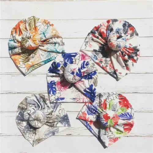 New Toddler Kids Baby Infant Floral Cotton Beanie Turban Hat Cap Head Wrap | Детская одежда и обувь
