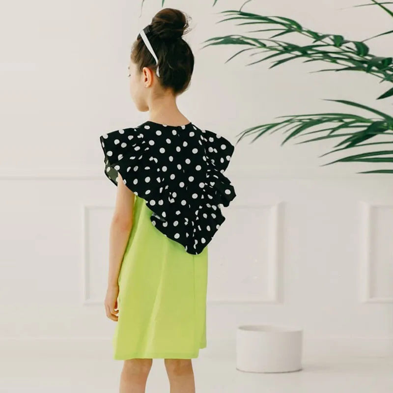 Big Girls Princess Dress 2019 Dot Ruffles Collar Patchwork Teen Kid Clothes Girl Dresses Summer Mother And Daughter Clothing | Детская