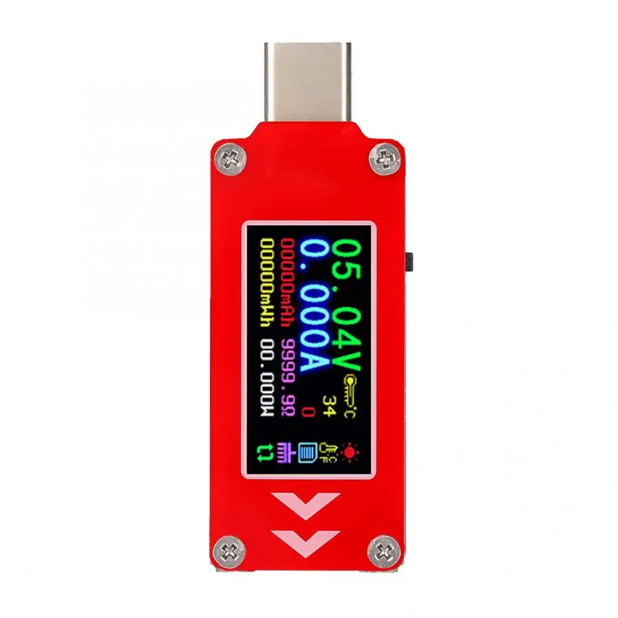 TC64 PD измеритель тока тестер Type C цветной цифровой амперметр вольтметр детектор