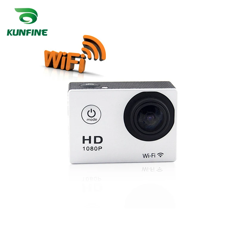 Pаспродажа Спортивная видеокамера KUNFINE Ultra HD DV Action, Спортивная камера с экраном 2 дюйма, 170 Wi-Fi, CMOS-сенсором, водонепроницаемая, 7 цветов, с возможностью по...