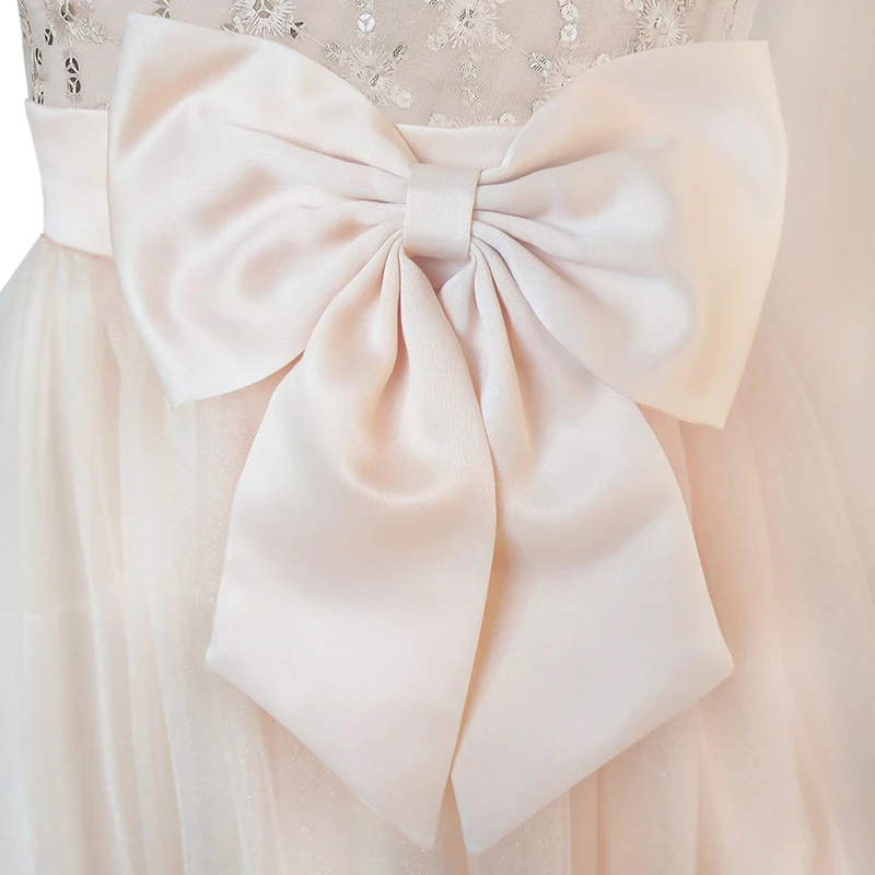 Flower Girls Dress Beige Sparkling Sequin Wedding Princess 2020 Summer Party Dresses Children Clothes Pageant Sundress Vestidos |