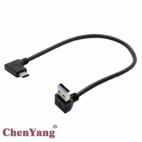 cy chenyang 90 degree up angled a type male to reversible usb 3 0 3 1 type c male connector data cable for laptop tablet