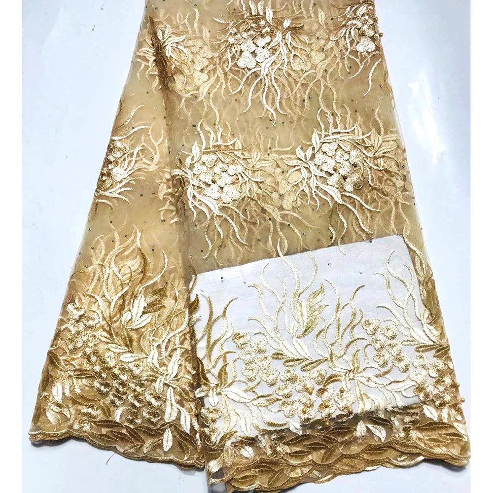 African Lace Fabric 2019 Embroidered Nigerian Laces High Quality French Tulle For Party Dress 5 Yards fabrics | Дом и сад