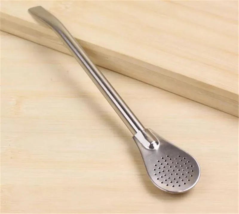 

Hot 240sets Stainless Steel Drinking Straw Spoon Tea Filter Yerba Mate Tea Straws Bombilla Gourd Reusable Tea Tools Bar