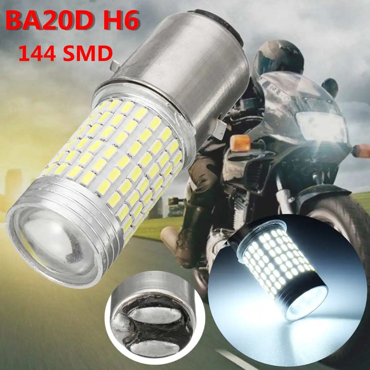 12 В 144SMD H6 BA20D мотоциклетные фонари противотуманные фары передняя фара для