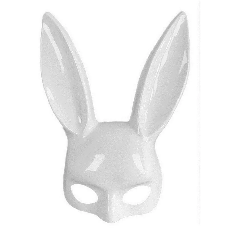 

Cute Bunny Mask Halloween Masquerade Dress Up Mask Hot Sale Long Rabbit Ear Masks Black White Upper Half Face Ball Party Masks