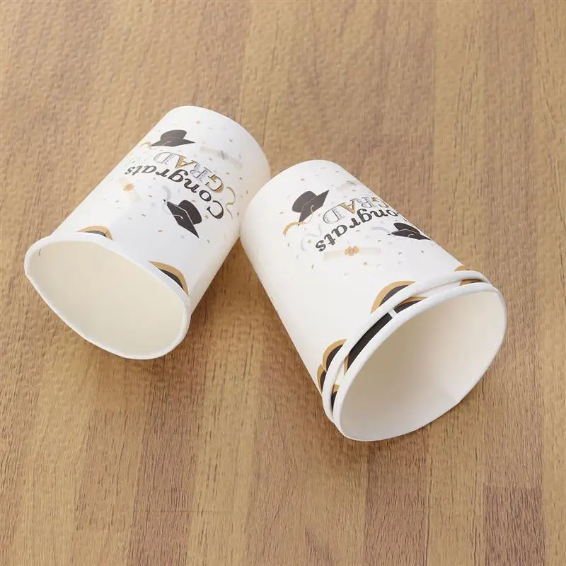 10 шт. бумажные стаканчики шикарные конграты град черная и Золотая одноразовая