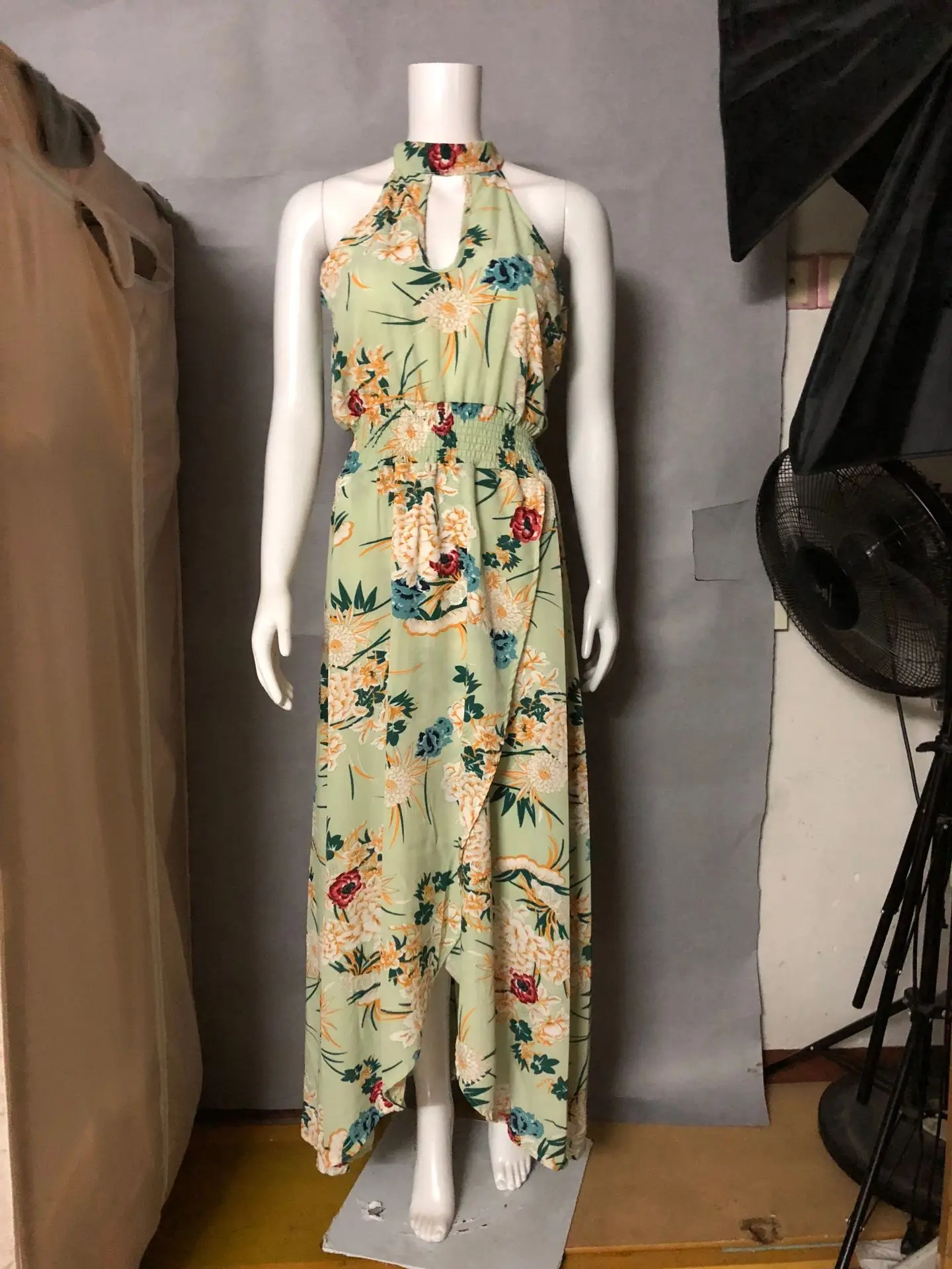 2019 новинкамодные женские туфли Boho длиной макси свободное платье летние пляжные