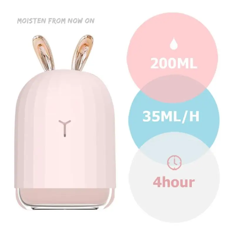 220 мл USB Ультразвуковой увлажнитель воздуха Арома-диффузор для эфирных масел