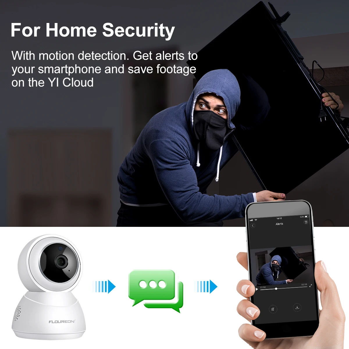 Floureon Yi dome камера 1080 P панорамирование/наклон/зум Беспроводная IP система