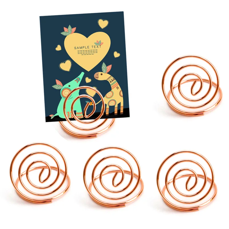 24 Pcs Table Number Holders Ring Shape Card Holder Circle Stereo Note Pad Menu Clips |