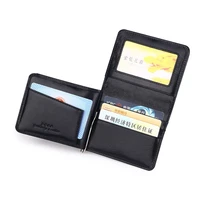 black oil wax cowhide genuine leather mens wallet money clip w coin pocket business id credit card holders billeteras portfel