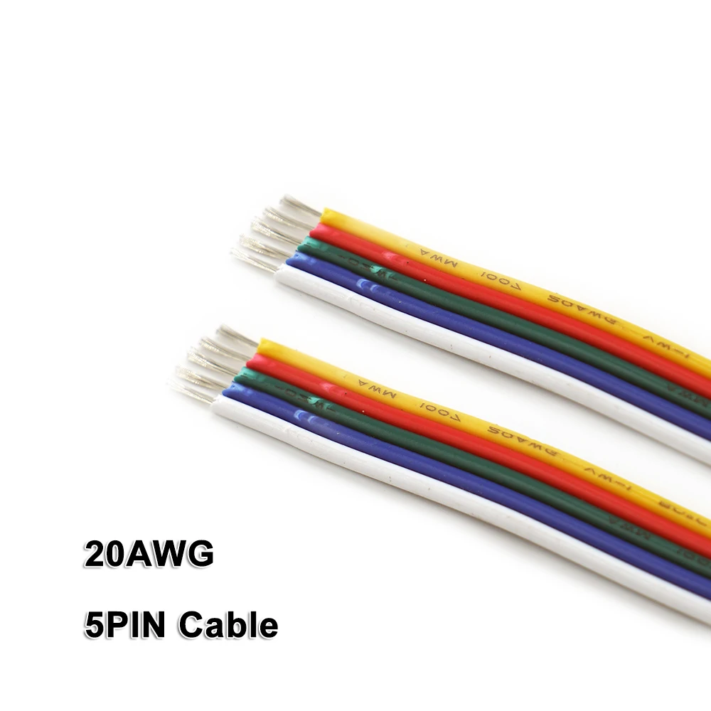 5PIN кабель 10 м 20AWG провод для 2835 3528 5050 светодиодные ленты RGB низкое напряжение
