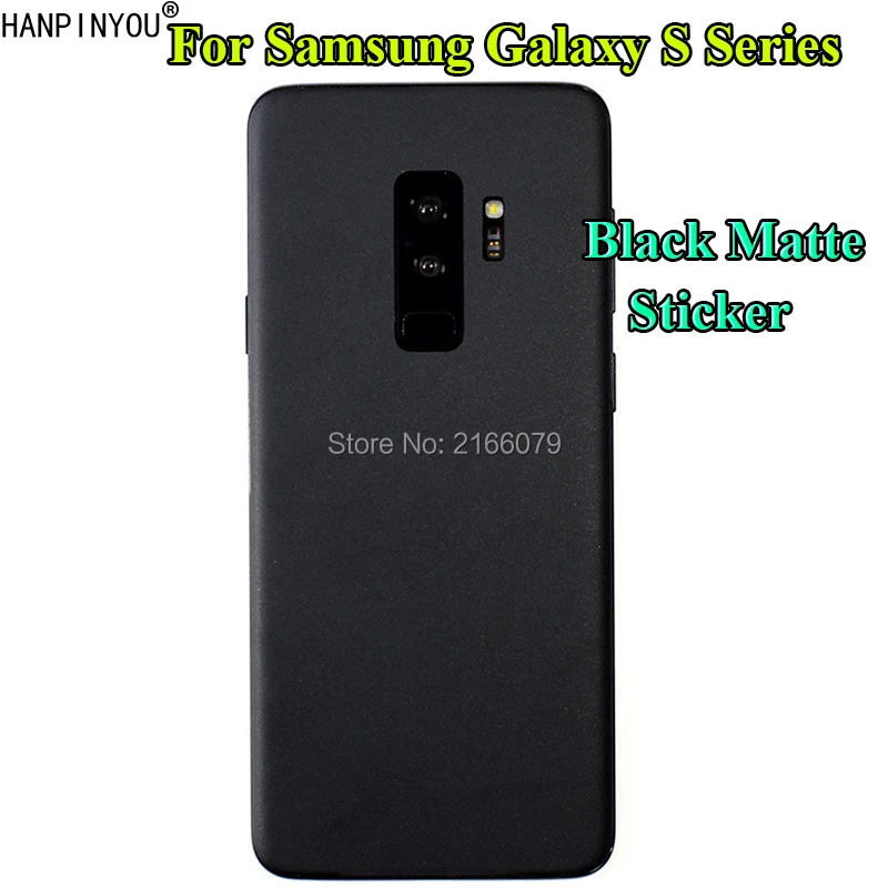 For Samsung Galaxy S9 S8 Plus S7 Edge Rear Back Cover Pure Black Smooth Matte Film Protection Skin Decal No Fingerprint Sticker