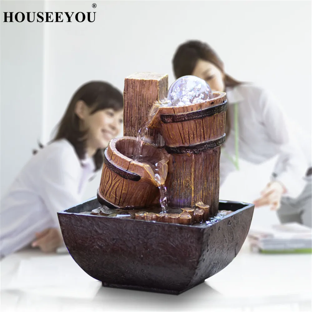 Полимерные водные фонтаны на колесиках настольные поделки Водопад для дома