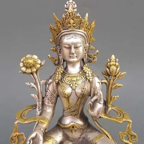 

Copper Gilt Tibetan Buddhism Statue -- White Tara Buddha